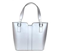Girly Handbags Womens Leather Tote Bag Large Top Smooth Leather Handbag for Work & Everyday Use, Spacious Shoulder Bag with Multiple Compartments (Metallic Silver)