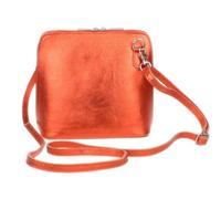 Girly Handbags Womens Metallic Genuine Leather Cross Body Shoulder Bag (Orange)