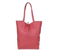 Girly Handbags Womens Open Top Genuine Leather Handbag Large Coral