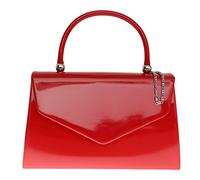 Girly Handbags Women's Patent Clutch Bag - Elegant Small Hard Case Evening Handbag for Weddings, Parties, and Events Small Red