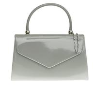 Girly Handbags Women's Patent Clutch Bag Elegant Small Hard Case Evening Handbag for Weddings, Parties, and Events Medium Grey
