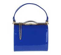 Girly Handbags Womens Patent Faux Leather Clutch Bag Handle Closure Evening Handbag Medium Royal Blue