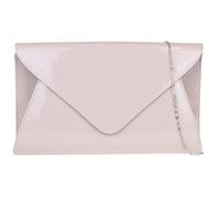 Girly Handbags Womens Patent Faux Leather Plain Envelope Evening Clutch Bag (Flesh)