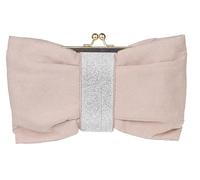 Girly Handbags Womens Satin Bow Shape Diamante Clutch Bag Medium Nude