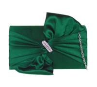 Girly Handbags Womens Satin Clutch Bag with Chain Strap Elegant Evening Handbag for Wedding Guest, Bridesmaid, Prom & Party, Small Envelope Shoulder Crossbody Bag Admiral Green