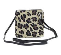 Girly Handbags Womens Small Suede Leather Cross Body Messenger Bag Genuine Italian Shoulder Handbag (Leopard Beige)
