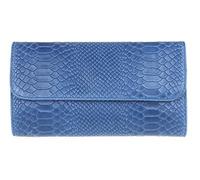 Girly Handbags Womens Snake Print Suede Clutch Bag Italian Leather (Denim)
