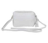 Girly Handbags Womens Tassel Plain Crossbody Bag Adjustable Strap Over the Shoulder- Light Grey