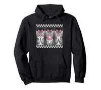 Girly Kitten Trio Bubblegum Pink Coquette Style Cat Design Pullover Hoodie