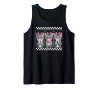 Girly Kitten Trio Bubblegum Pink Coquette Style Cat Design Tank Top