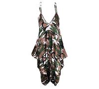 Girly Look Womens Hareems V Neck Harems Dress All in One Jumpsuit Romper Ladies Plus Size (Army)