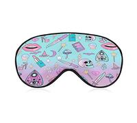 Girly Pastel Witch Goth Pattern Sleep Eye Mask Cute Blindfold Eye Covers Eyeshade for Women Men Gifts