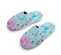 Girly Pastel Witch Goth Pattern Unisex Slippers Warm House Shoes Indoor Slipper Boys And Girls