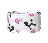 Girly Pink Perfume Bottle and Poodle Print Sleep Eye and Ear Muffs Soft Blackout for Adults Kids Comfortable Travel Nap Aid