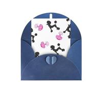 Girly Pink Perfume Bottle And Poodle Printing Holiday Love Buckle Pearl Paper Envelopes Greeting Vertical Thinking Of You Cards 6 X 4 Inch