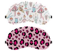 Girly Pink Rosy Leopard Print Pattern 2-Pack Light-Blocking Soft Breathable Sleep Mask Eye Masks Sleeping Mask