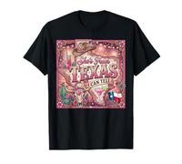 Girly She's from Texas I Can Tell Pink Leopard Floral T-Shirt
