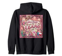 Girly She's From Texas I Can Tell pink Leopard Floral Zip Hoodie