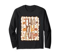 Girly Thankful Thanksgiving Pumpkin Autumn Season Fall Vibes Long Sleeve T-Shirt