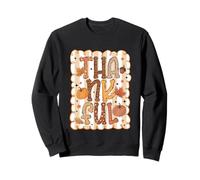 Girly Thankful Thanksgiving Pumpkin Autumn Season Fall Vibes Sweatshirt