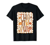 Girly Thankful Thanksgiving Pumpkin Autumn Season Fall Vibes T-Shirt