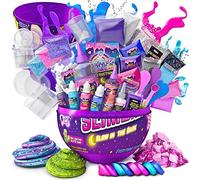 GirlZone Egg Surprise Galaxy Slime Kit, 41-Piece Galactic Slime Kit to Make Space Slime & Galactic Slime, Exciting Toy for Playdates & Fun Gift Idea