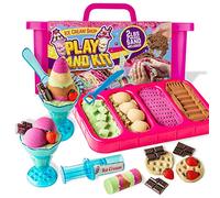 GirlZone Ice Cream Shop Play Sand Kit - Kids Sensory Toys to Make Sand Ice Cream - Fun Toy Set and Great Gift Idea