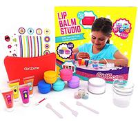 GirlZone Lip Balm Making Kit, 25-Piece Makeup and Lip Gloss Set with Glitters, Stickers, & More, Fabulous Girls Toys Age 8 & Great Gift Idea for Kids