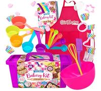 GirlZone Little Baker's Bakery Set, 40pc Baking Gift Set with a Child-Sized Apron and a Baking Book with Recipes to Make Yummy Baked Goods and Treats