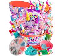 GirlZone My Cutie Pie Slime Kit, Fun Slime Making Kit for Girls to Make Butter Slime and Slime for Girls Keychains, Great Gift Idea and Sensory Slime Kits for Girls