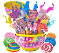 GirlZone Rainbow Candy DIY Slime Kit, Amazing Slime Making Kit to Create Rainbow Slime and Cloud Slime, Exciting Gift Idea & Fun Sensory Toy for Kids
