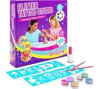 GirlZone Temporary Glitter Tattoos Kit for Girls, 33 Fun Pieces in 1 Sparkly Glitter Tattoos for Kids Kit, Easy to Apply and Remove Glitter Tattoo Kit for Kids Creative Playtime and Dress Up Parties