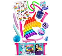 GirlZone Unicorn Fidget Slime Surprise Kit, Ultimate Sensory Toys and Squishy Slime Set with Premade Slime Squishies, Fun ASMR Toys, and Stress Ball