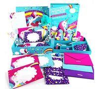 GirlZone: Unicorn Letter Writing Set For Girls, 45 Piece Stationery Set