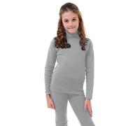 GirlzWalk® Boys Girls Plain Polo Turtle Neck Long Sleeve T-Shirt - Kids Plain Mockneck Casual Top (Light Grey, 7-8 Years)