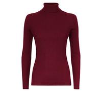 GirlzWalk® Boys Girls Polo Roll Neck Ribbed Long Sleeve Turtle Neck Jumper - Kids Plain Mockneck Casual Winter Top (Wine, 9-10 Years)