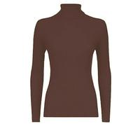 GirlzWalk® Boys Girls Polo Roll Neck Ribbed Long Sleeve Turtle Neck Jumper - Kids Plain Mockneck Casual Winter Top (Brown, 9-10 Years)