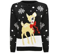 GirlzWalk Girls Boys Various Designs Kids Unisex Christmas Pullover 3D Xmas Knitted Novelty Jumper Age 3-13 Years Old (Baby Deer Black, 9-10 Years Old)