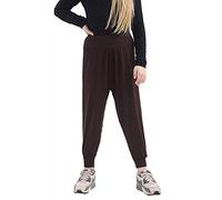 GirlzWalk ® Girls Kids Dance Full Length Plain Harem Hareem Trousers Pants Age 5-13 Years Old (Brown, 11-12 Years Old)