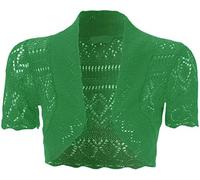 GirlzWalk® Kids Girls Short Sleeve Front Open Bolero Knitted Cropped Cardigan Shrugs Sweater Tops (Jade Green, 13 Years)