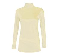 GirlzWalk ® Ladies Long Sleeve Polo Neck ROLL Neck TOP Womens Turtle Neck Plain TOP (Cream, ML 12-14)