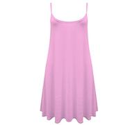 GirlzWalk ® Ladies Women Plain Cami Sleeveless Flared Swing Dress Baby Pink