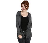 GirlzWalk ® Ladies Women’s New Look Plain Long Sleeve Two Pockets Boyfriend Cardigan (Charcoal, XL 16-18)