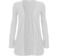 GirlzWalk Ladies Women’s New Look Plain Long Sleeve Two Pockets Boyfriend Cardigan - Multicolored - 12/14 UK Medium Large