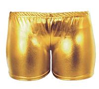 GirlzWalk Low Rise Cheeky Metallic New Red and Blue Cosplay Booty Shorts (ML/UK 12-14, Hot Pants Gold)