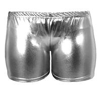 GirlzWalk Low Rise Cheeky Metallic New Red and Blue Cosplay Booty Shorts (XL/UK 16-18, Hot Pants Silver)