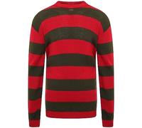 GirlzWalk® Men Women's Red Green Striped Knitted Jumper - Unisex Nightmare On Elm Street Halloween Party Sweater Top (Red Green, Medium)