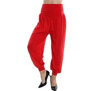 GirlzWalk New Ladies Full Length Hareem ALI Baba Harem Pants Women Baggy UK Leggings Harem Trouser (Red, ML = UK 12-14)