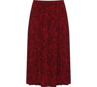 GirlzWalk Title Women's Paisley Print Midi Skirt Ladies Elasticated Stretch Waist Plus Size (Wine, X-Large/UK 16-18)