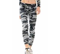 GirlzWalk® Women Bang Aztec Skull Printed Legging - Ladies Stripe Stretchy Slim Leggings Halloween Pants (Camouflage Grey, 24-26)